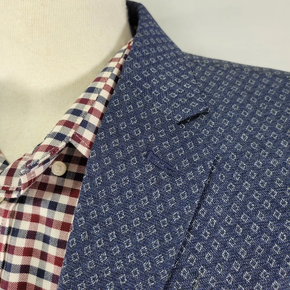 J.F Ferrar Men's Sport Coat‎ Blazer Two Button Blue Polyester Blend Size 42-44S